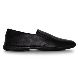 Chaussons cuir souple Noir