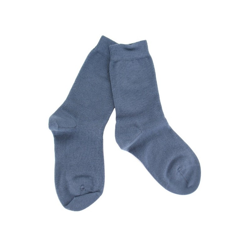 Chaussettes anti-dérapantes enfant en coton à motif nounours - Bleu Caban