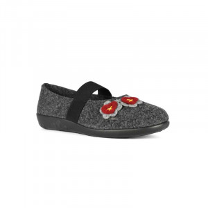 Achat Chaussures Ouf ! Femme Pantoufle Chausson, Vente Ouf COUPLET Noir - Noeud Argent Rouge