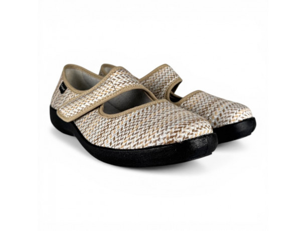 ballerines à bride velcro confortables femme Fargeot Teresa